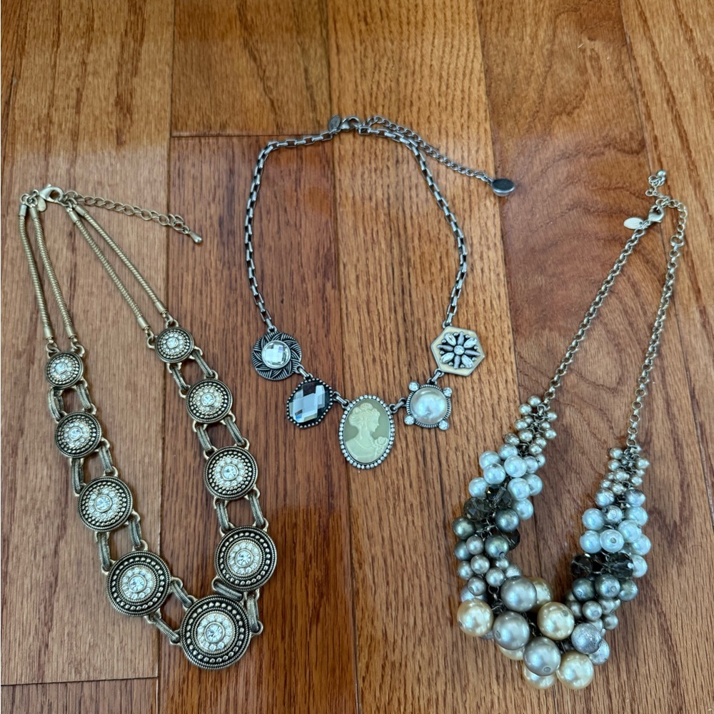 Lia Sophia Gold and Silver Necklace Trio